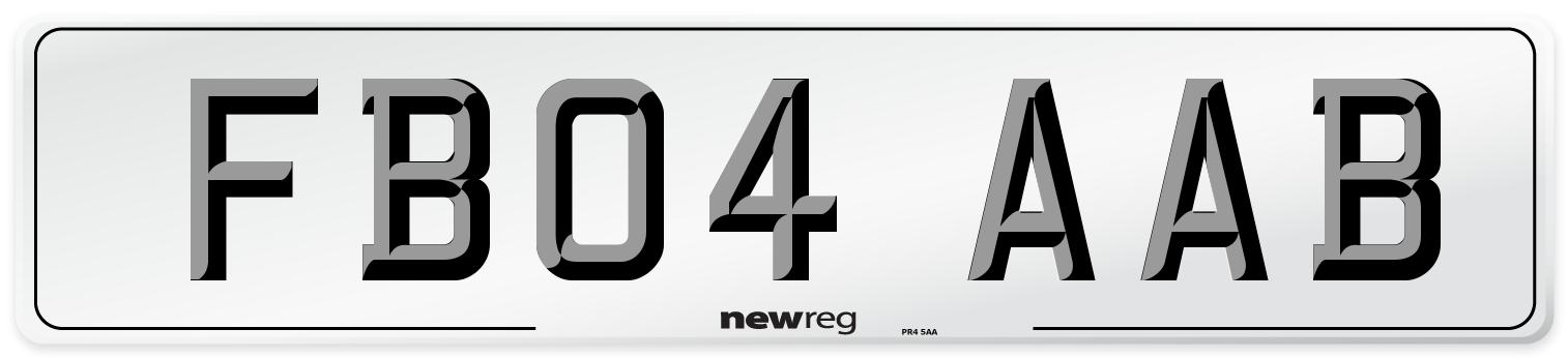 FB04 AAB Number Plate from New Reg